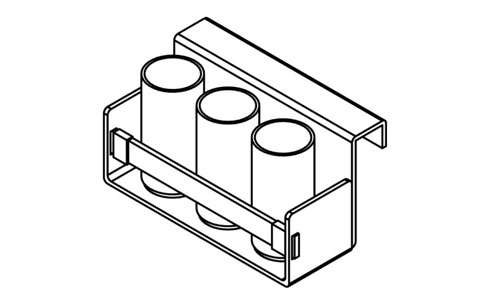 GAMADECOR Коробочка с баночками монтаж на планку, 24x13x12 см, Metal/Krion/Piel арт. 30224