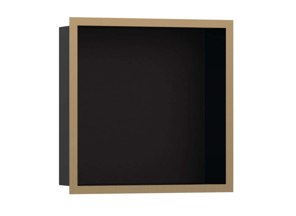 HANSGROHE XtraStoris Individual Настенный короб с рамой, 30х30х10см, Matt Black/Brushed Bronze арт. 31644