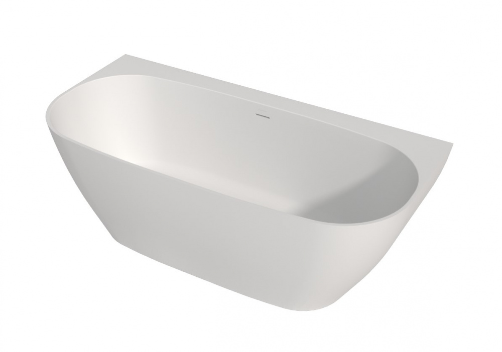 WHITECROSS Make Ванна пристенная 170x80 см, интегрированный слив, Solid Surface белый матовый арт. 32530