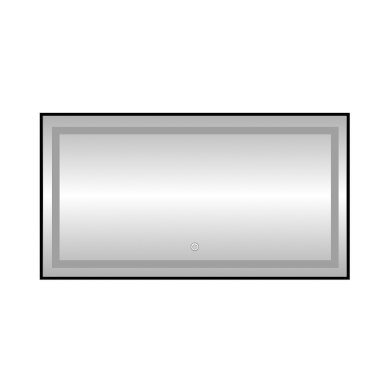 Зеркало с подсветкой LED Fixsen FX-2090B прямоугольное 90х70 см, черное арт. 178873