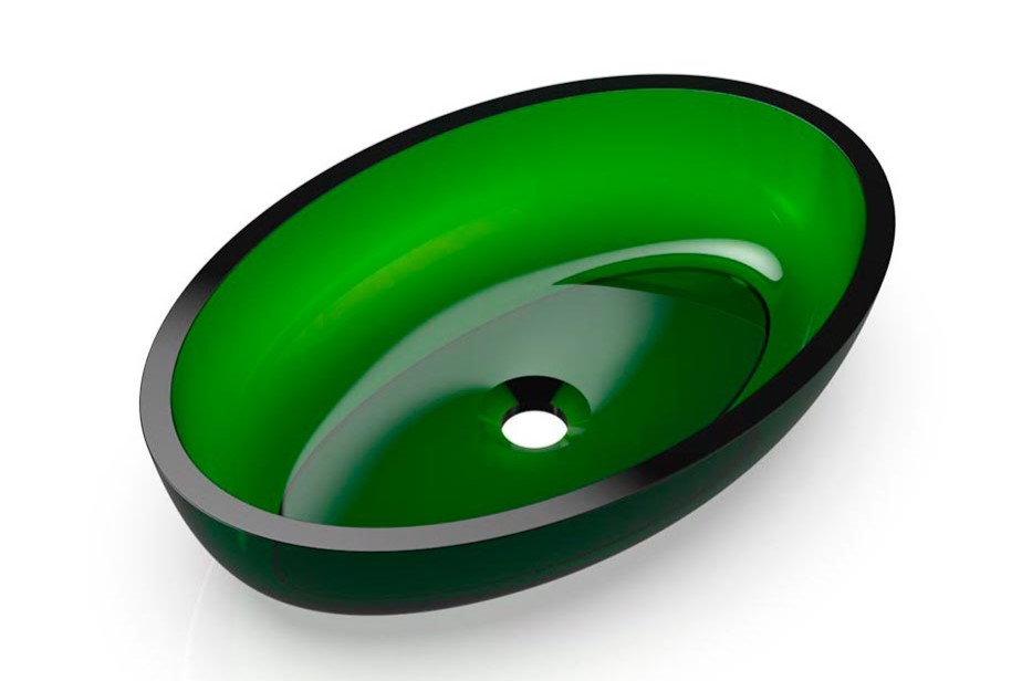 KNIEF OVAL Shape Раковина накладная 550x370x130 мм без перелива, без отверстия, хром/80 Aventurin арт. 36904