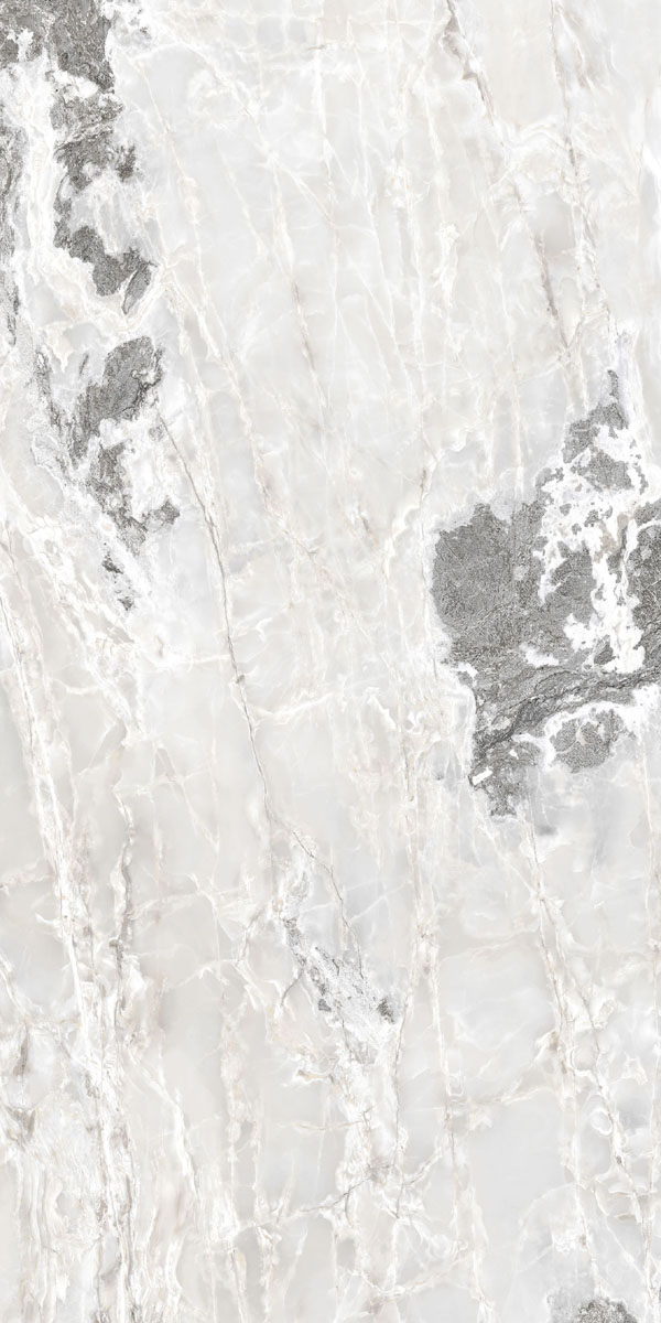 Керамогранит  ONYX&MORE WHITE BLEND GLO 6MM R 120x240 арт. 84026