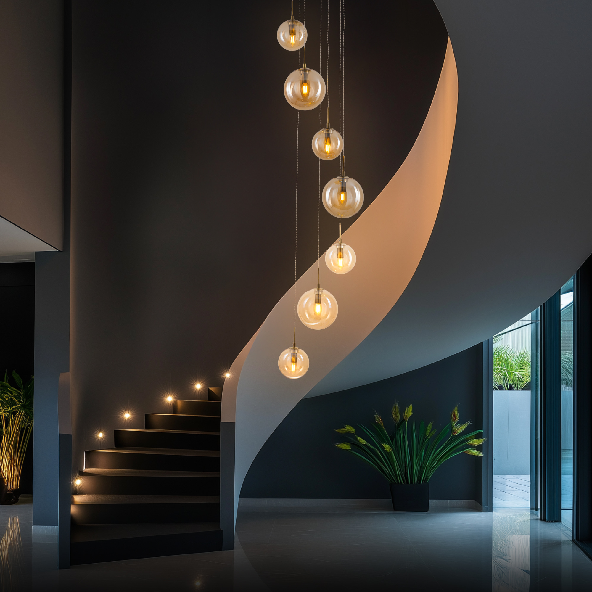 Citilux Томми CL102073 Люстра каскадная с янтарными шарами арт. 88941