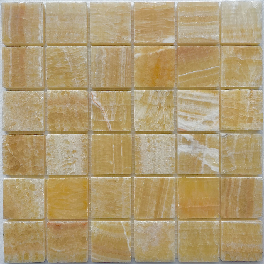 PIX 307 Honey onyx, чип 48x48 мм, сетка 305х305x8 мм, Полированная арт. 73848