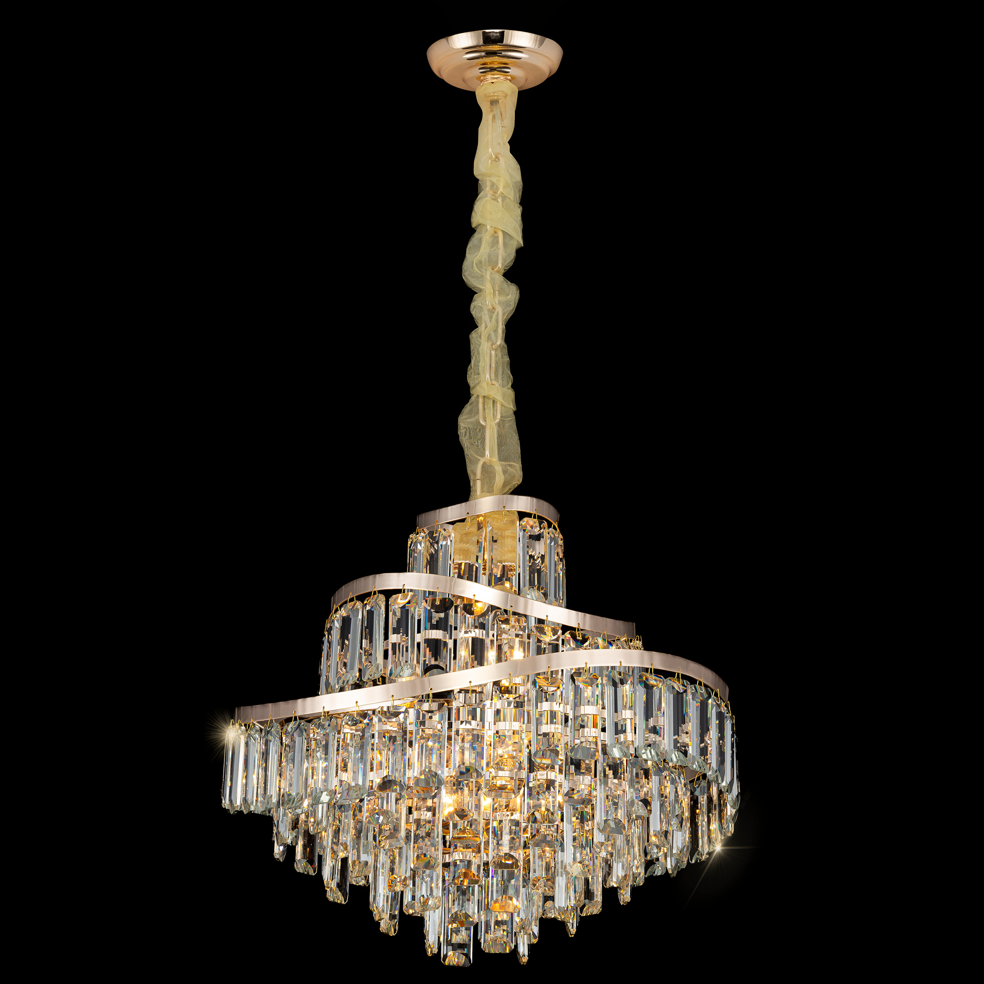 Citilux NAIAD CL315152 Люстра хрустальная подвесная Золото арт. 89516