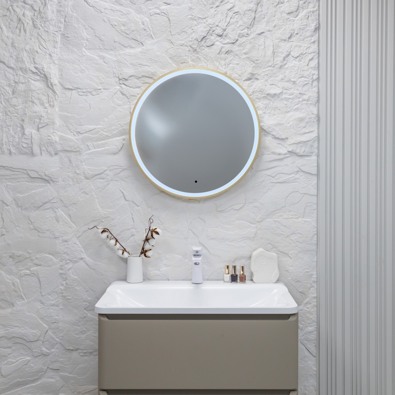 Зеркало Silver Mirrors Делуна/Deluna D600 TX (алюм. профиль, цвет золото, бесконтактный сенсор) арт. 179163