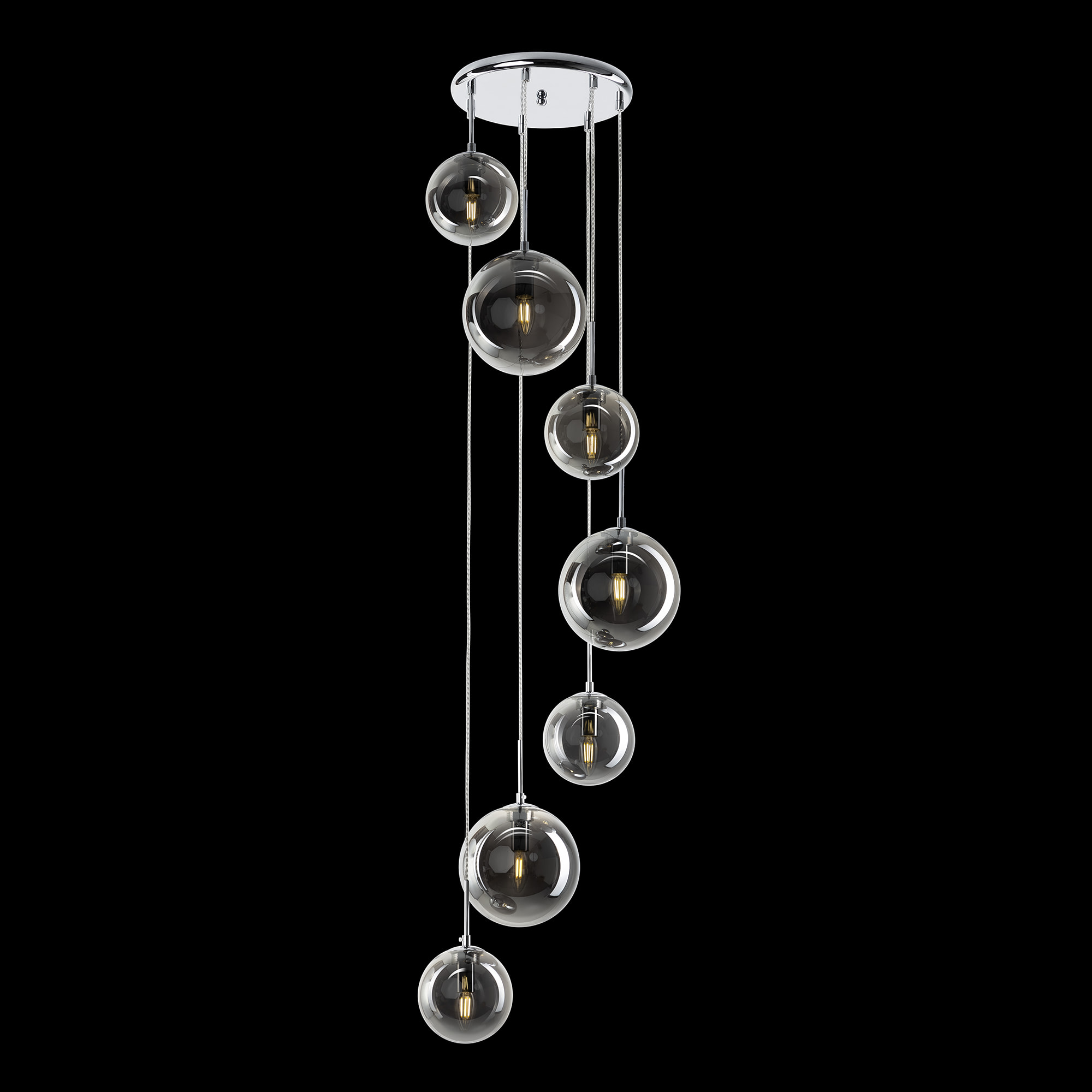 Citilux Томми CL102070 Люстра каскадная с дымчатыми шарами арт. 88939