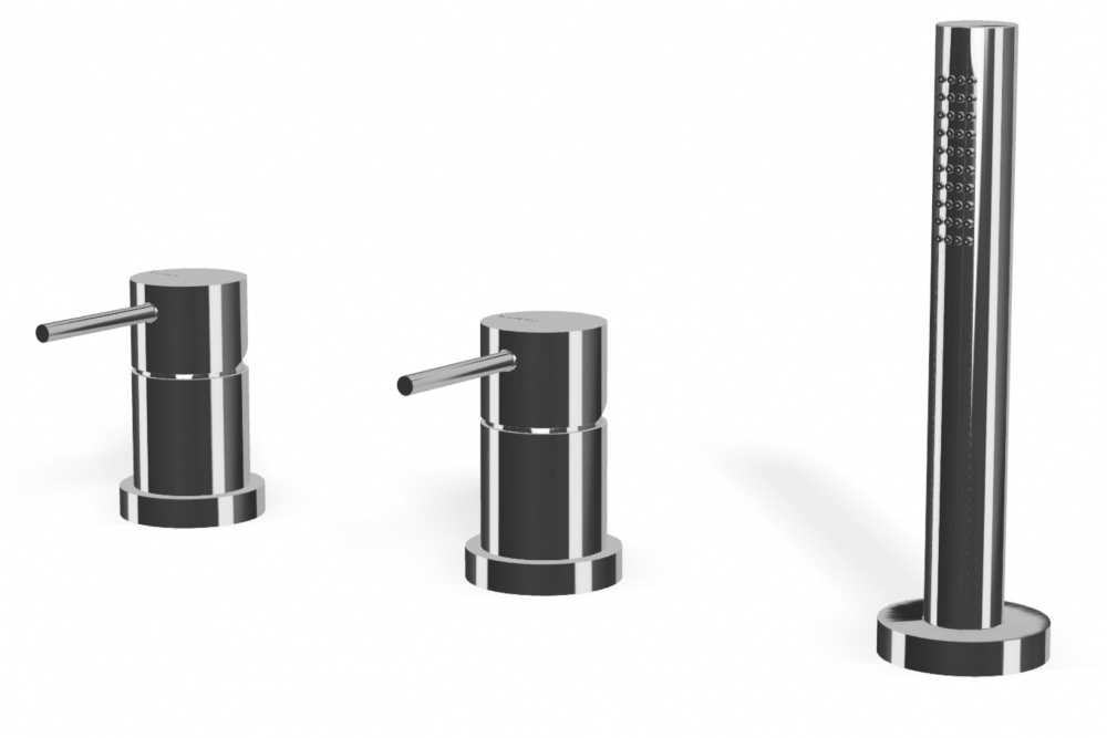 TREEMME Up+ Смеситель на борт ванны без изливом на 3 отверстия, NF Brushed nickel арт. 39698
