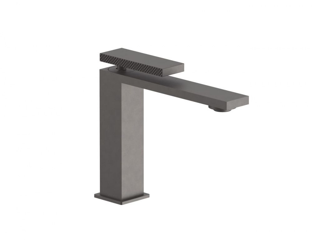 FANTINI O-XY Смеситель для раковины на 1 отверстие, БЕЗ ДК, вылет 13,5 см, Matt Gun Metal PVD арт. 35580