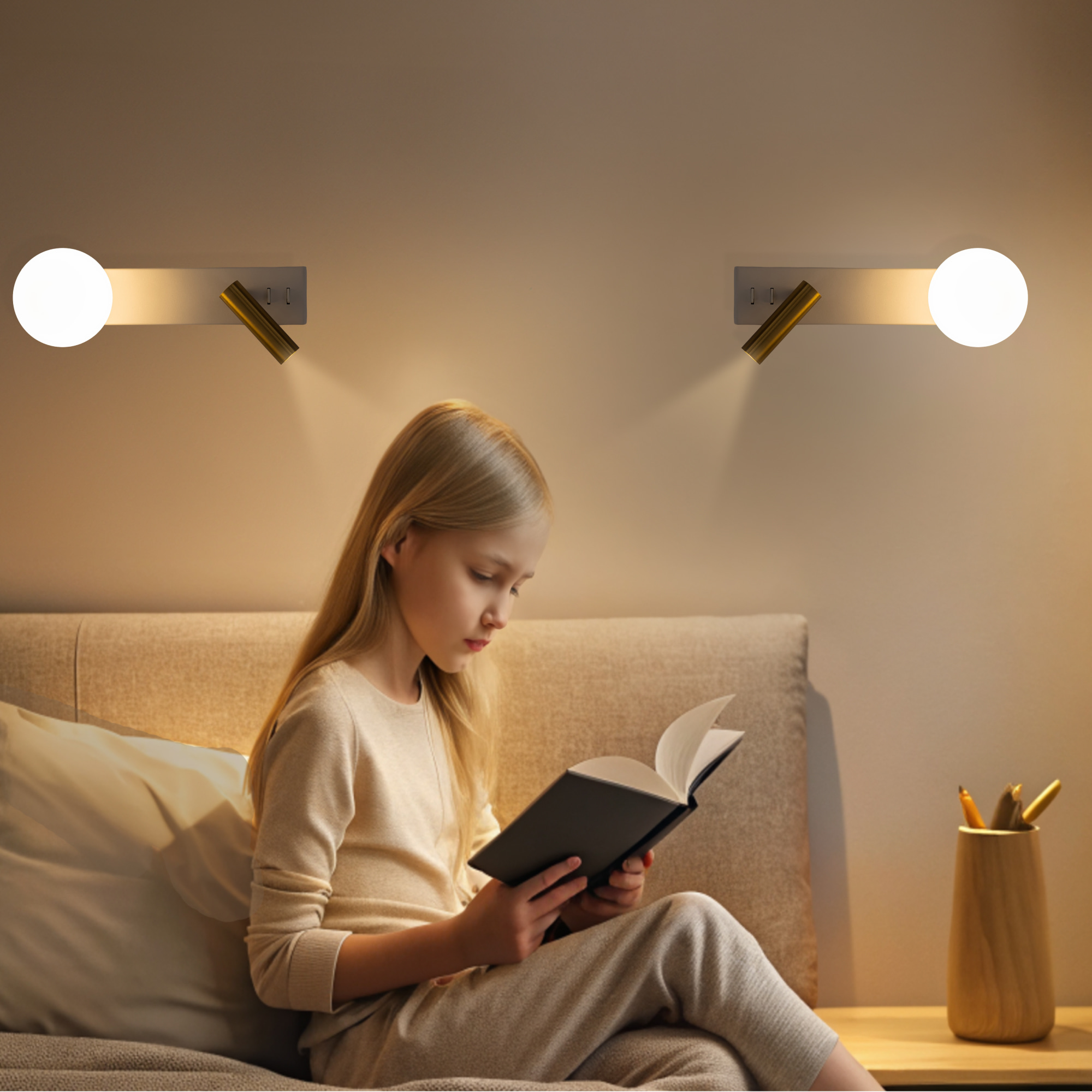 Citilux Декарт CL704450 LED Светильник с выключателем Белый+Бронза арт. 89376