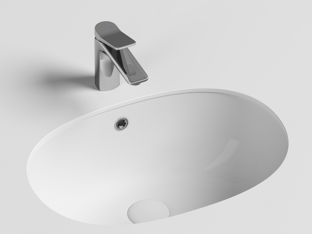 CERAMICANOVA Element Раковина встраиваемая снизу с переливом, 565х385х210 мм, белый арт. 77498