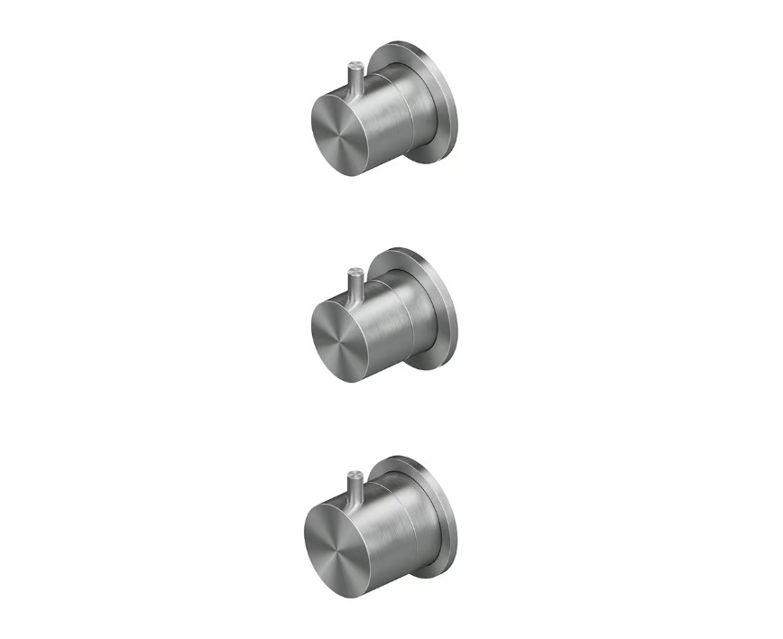QUADRO DESIGN SOURCE Термостатический смеситель на 2 положения, Brushed Stainless Steel AISI316L арт. 40012