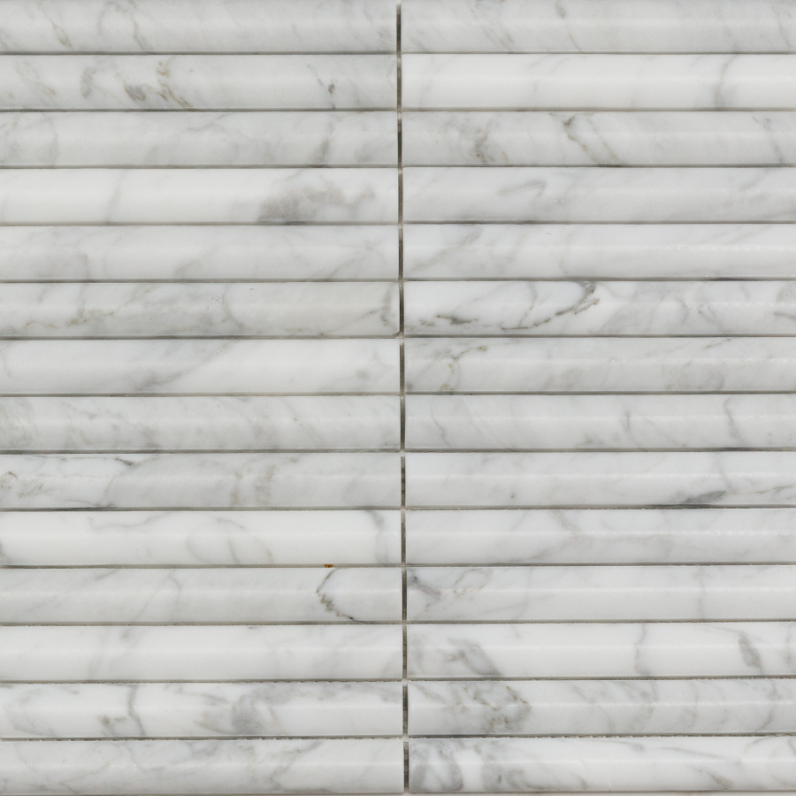 PIX 342 Bianco Carrara, Convex, чип 20х151 мм, сетка 300х3 арт. 73909