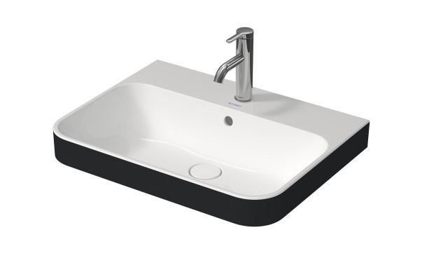 DURAVIT Happy D.2 Plus Раковина на столешницу шлифованный низ 600x460 мм, белый/Anthracite Matt арт. 36263