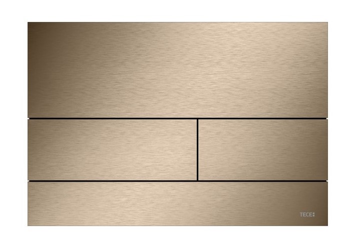 TECEsquare II Панель смыва металлическая с двумя клавишами, антипятна, Brushed Red Gold PVD арт. 32953