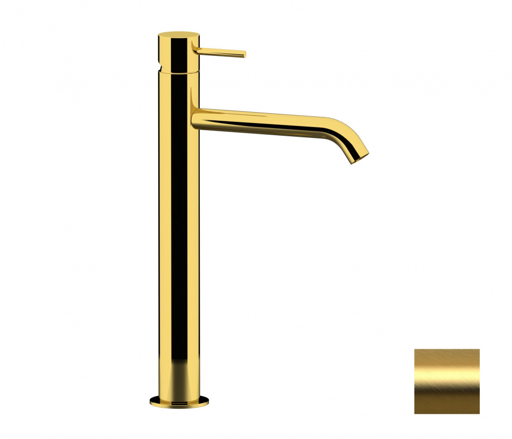 REMER X STYLE Смеситель высокий для раковины без ДК, вылет 165 мм, brushed gold арт. 35000
