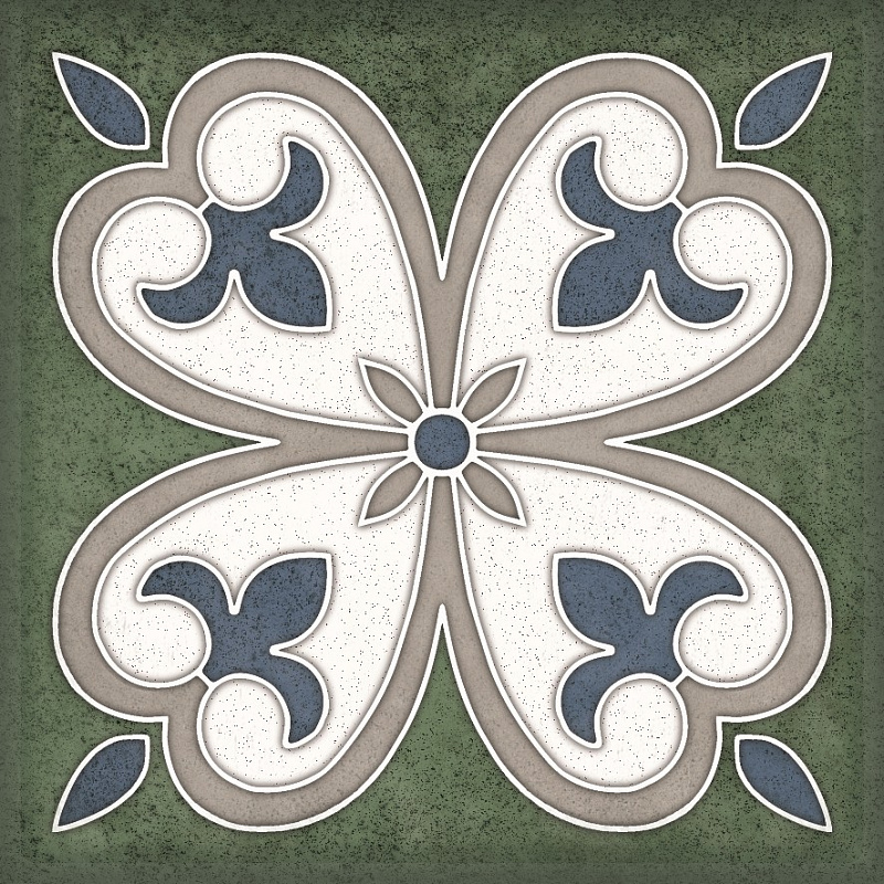 Керамическая плитка Смальта декор 4 зелёный / Плитка Smalto décor 4 verde 15*15 арт. 73282