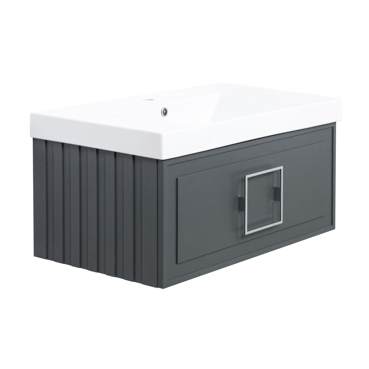 Тумба под раковину подвесная La Fenice Cubo FNC-01-CUB-G-80, серо-зеленая арт. 177377