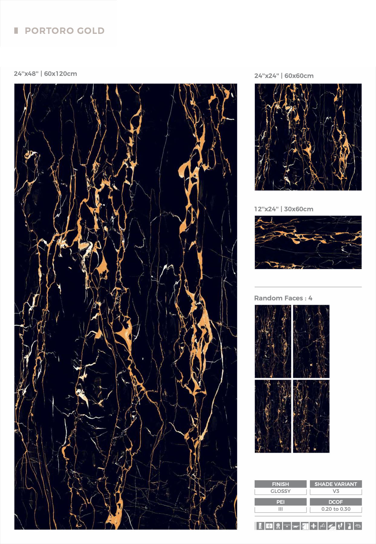 Плитка Artceramic Portoro Gold 60x120 High Gloss (1,44 кв.м.) арт. 52153