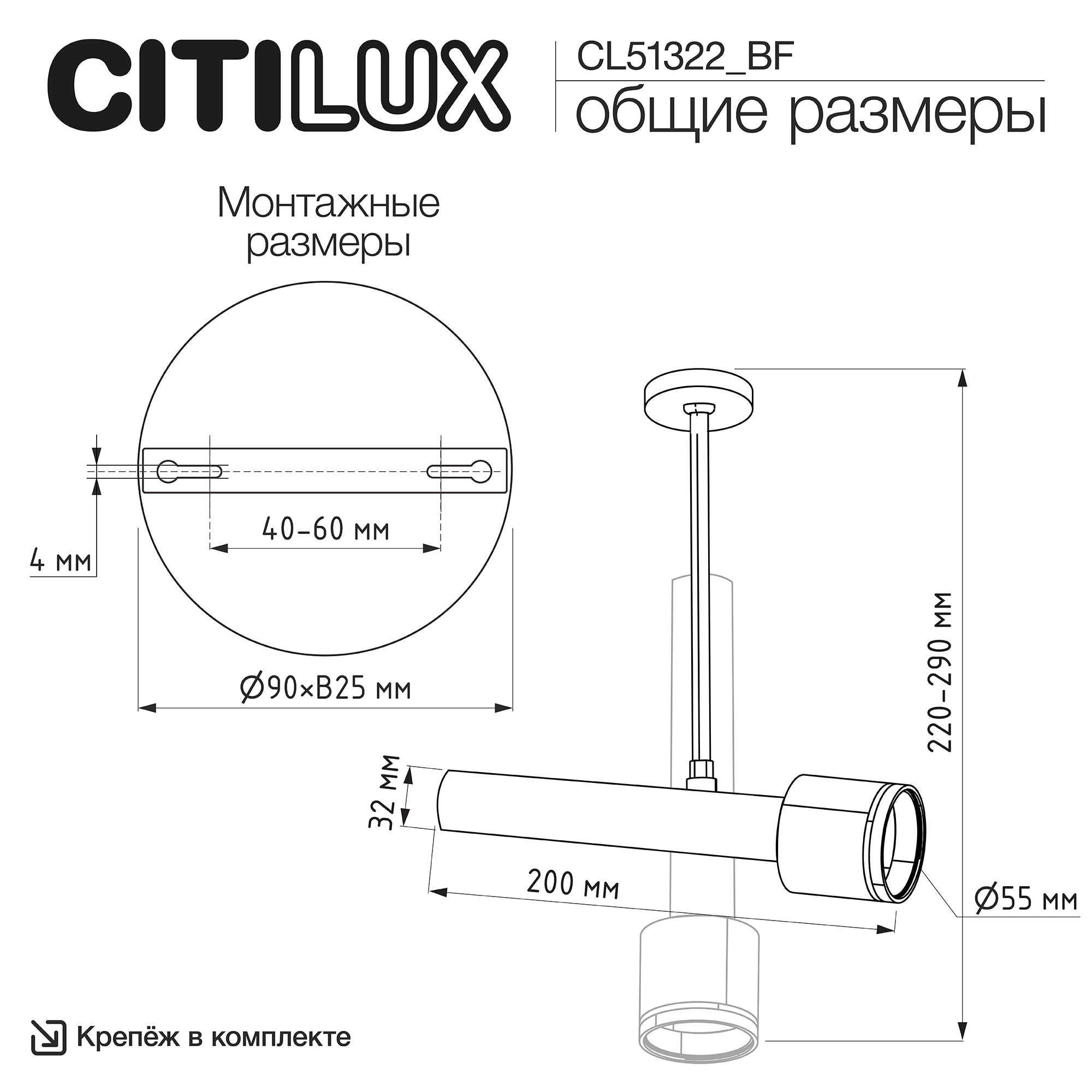 Citilux VEKTOR CL51322_BF Потолочный светильник на штанге Латунь 20см арт. 209846