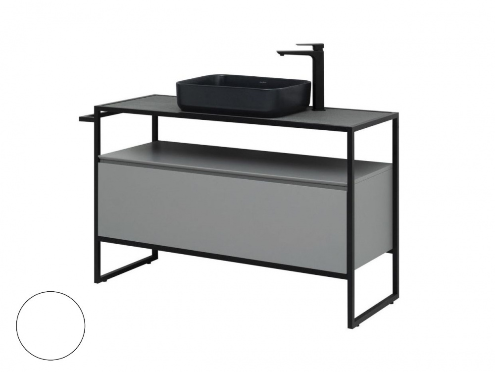 ALLEN BRAU PRIORITY Тумба 120 для раковины без столешницы, 1200x450xH760 мм, white matt/черный арт. 33329