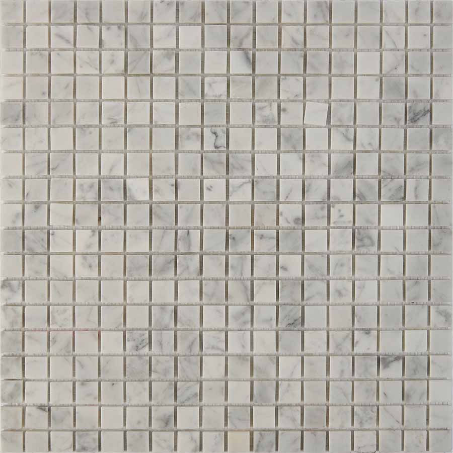 PIX 241 Bianco carrara, чип 15x15 мм, сетка 305х305x4 мм, Полированная арт. 73764