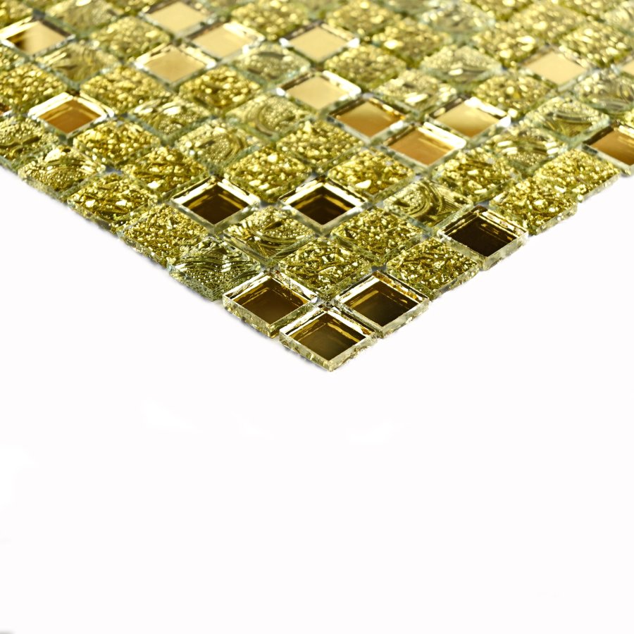 Плитка декоративная стеклянная Mirror gold/Зеркальное золото 300*300 арт. 90597