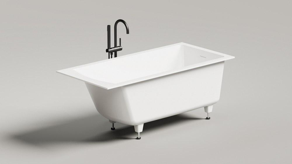 Salini CASCATA KIT Ванна встраиваемая 1500x700x593/610 мм, S-Stone, белый матовый арт. 32562