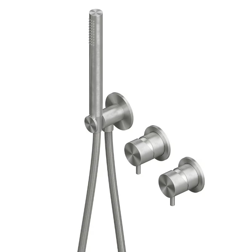 QUADRO DESIGN SOURCE Смеситель для душа на 2 потребителя, Brushed Stainless Steel арт. 40015