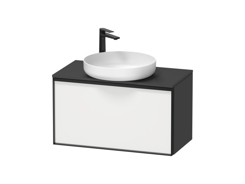 DURAVIT VITRIUM Тумба для раковины, 800х420 мм, 18 White Matt/49 Graphit Matt/black арт. 33700