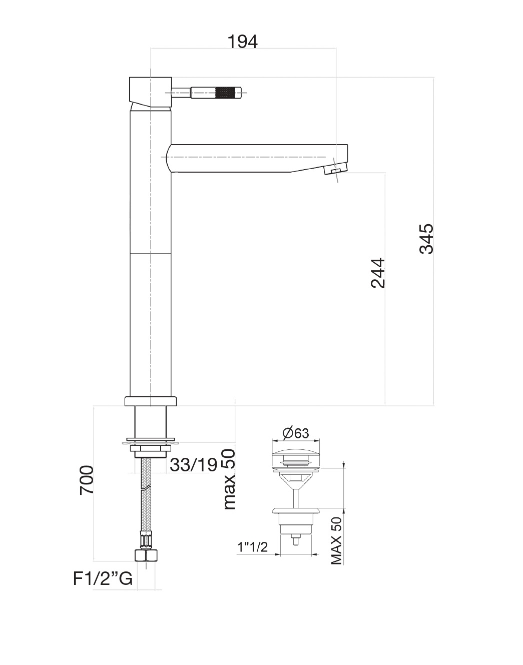 Смеситель для раковины Fiore XENON 44CR5291, хром арт. 162281
