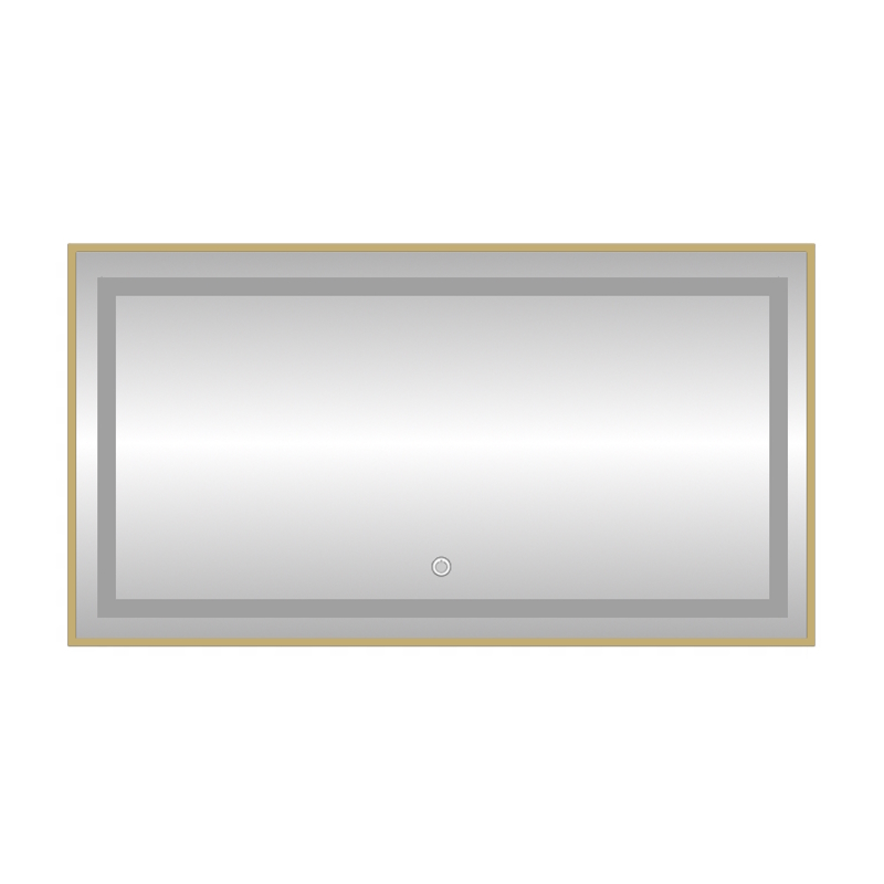 Зеркало с подсветкой LED Fixsen FX-2100G прямоугольное 100х80 см, золотой сатин арт. 178878
