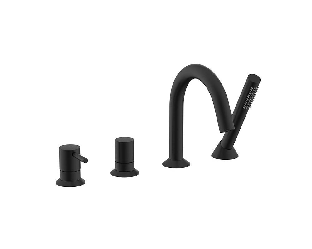 NEMO ROUND Смеситель на борт ванны на 4 отверстия, MATTE BLACK арт. 39552