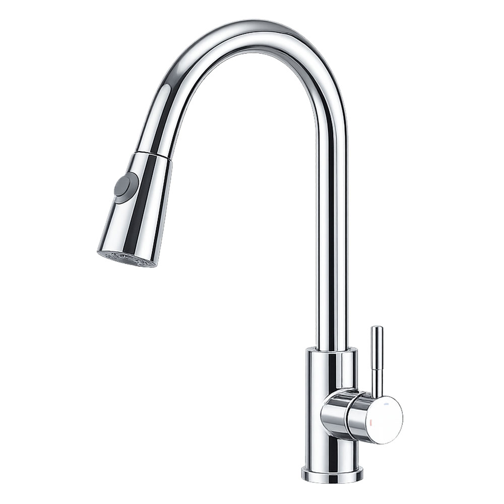 Смеситель для кухни с выдвижным изливом и режимом душ FRAP F60991, хром арт. 172654