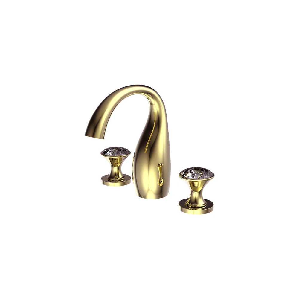 Смеситель для раковины на 3 отверстия Bravat Swan F24287G-ENG, золото арт. 163083