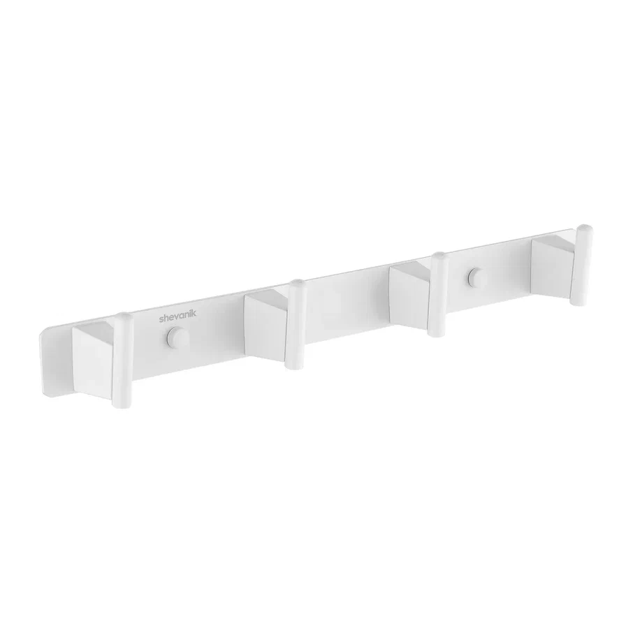 Планка с 4 крючками  Shevanik SG5741C, белый арт. 183079