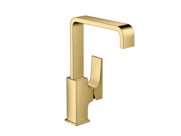 HANSGROHE Metropol 230 Смеситель для раковины, со сливным клапаном Push-Open, Polished Gold Optic арт. 34655