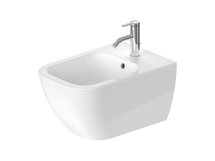 DURAVIT HAPPY D.2 Биде подвесное с переливом, 1 отв., 355 x 540 мм, белый/хром арт. 36148