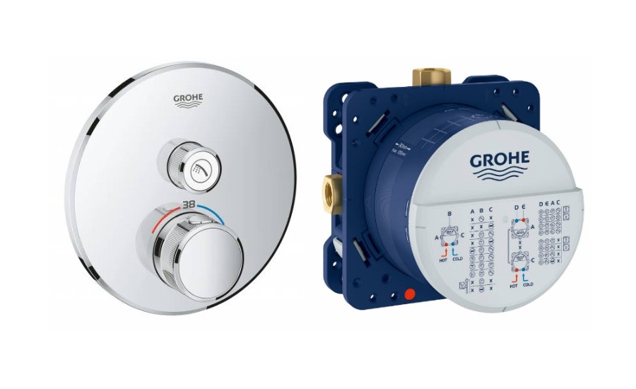 GROHE Grohtherm SmartControl Термостатический смеситель на 1 выход в комплекте со скрытой част, хром арт. 38789