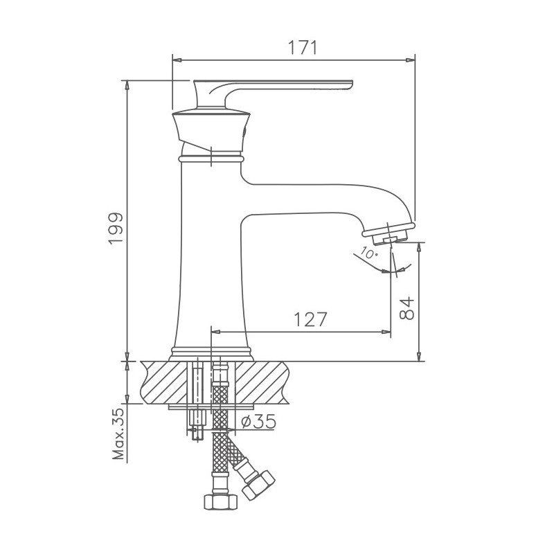 Смеситель для раковины Haiba HB10181-5, золото арт. 162327