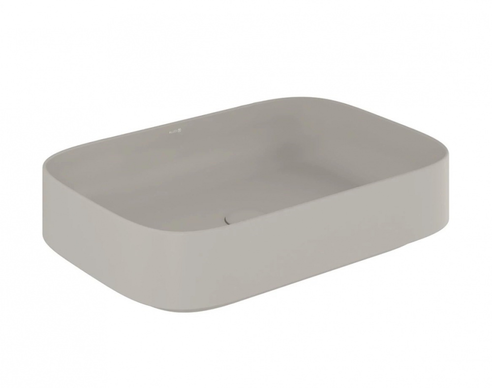 KLUDI RESA S Раковина накладная soft-edge, 60х40хH14 см, светло-серый матовый арт. 37083