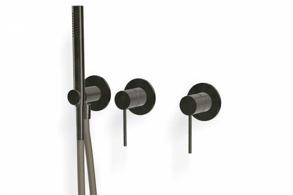 TREEMME Up+ Смеситель для душа скрытого монтажа с ручным душем, CZ Brushed black chrome арт. 39686