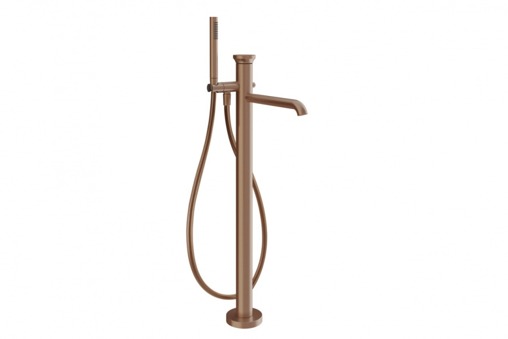 GESSI ORIGINI Внешние части напольного смесителя для ванны с ручным душем, Copper Brushed PVD арт. 38643