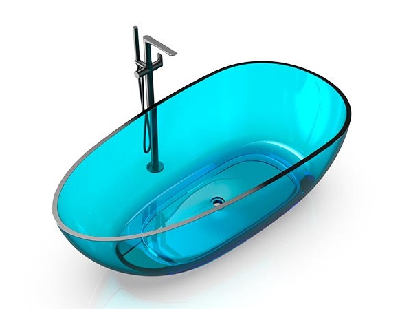 KNIEF EGG Shape Ванна отдельностоящая 170x85x54 см, 100 Aquamarin Blue/хром арт. 32455