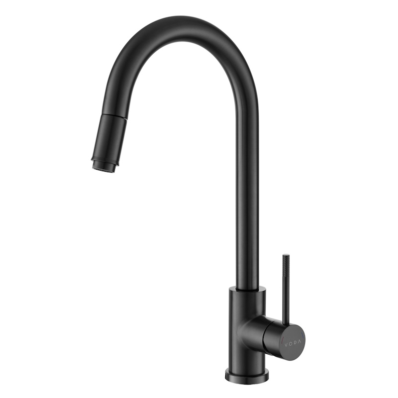 Смеситель для кухни с выдвижным изливом Voda Vessel Gun Metal VSL519GM, оружейная сталь арт. 171788