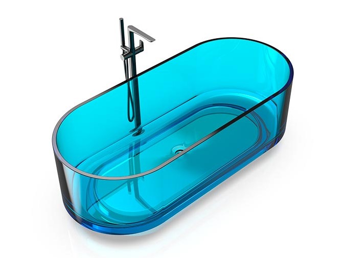KNIEF ELLIPSE Shape Ванна отдельностоящая 170x75x56 см, 100 Aquamarin Blue/хром арт. 32475