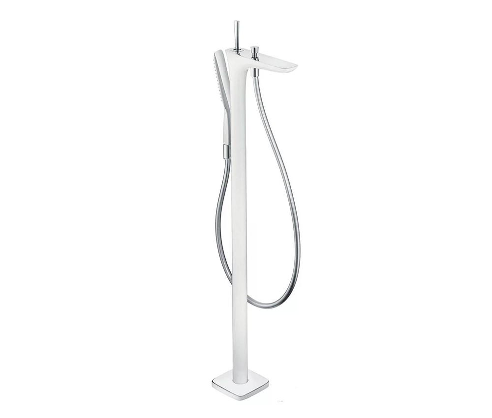 HANSGROHE PURAVIDA Смеситель для ванны/душа напольный со скрытой частью, 20 л/мин, белый/хром арт. 39723