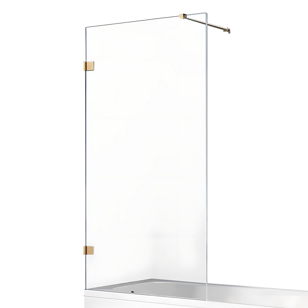 NEW TRENDY AVEXA Шторка на ванну 70x150 см, реверсивная, GOLD BRUSHED/прозрачное 6 мм арт. 32739
