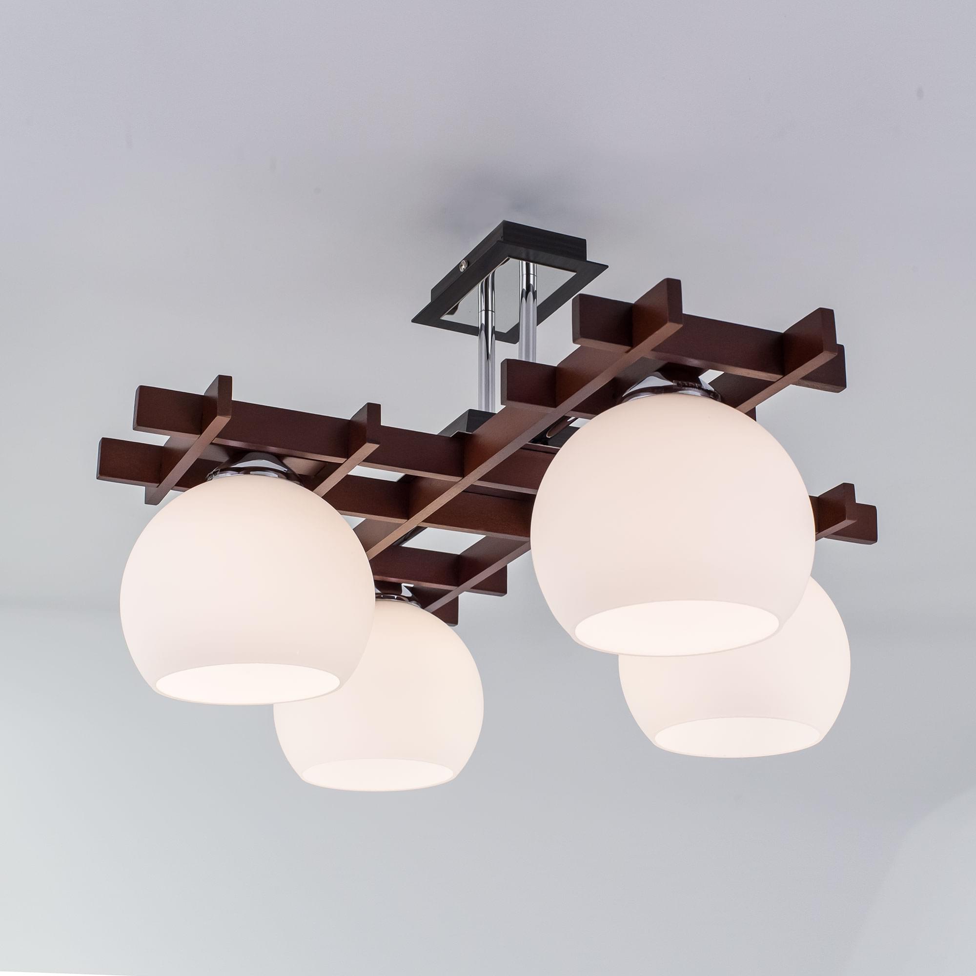Citilux Нарита CL114141 Люстра деревянная Венге Хром арт. 88196
