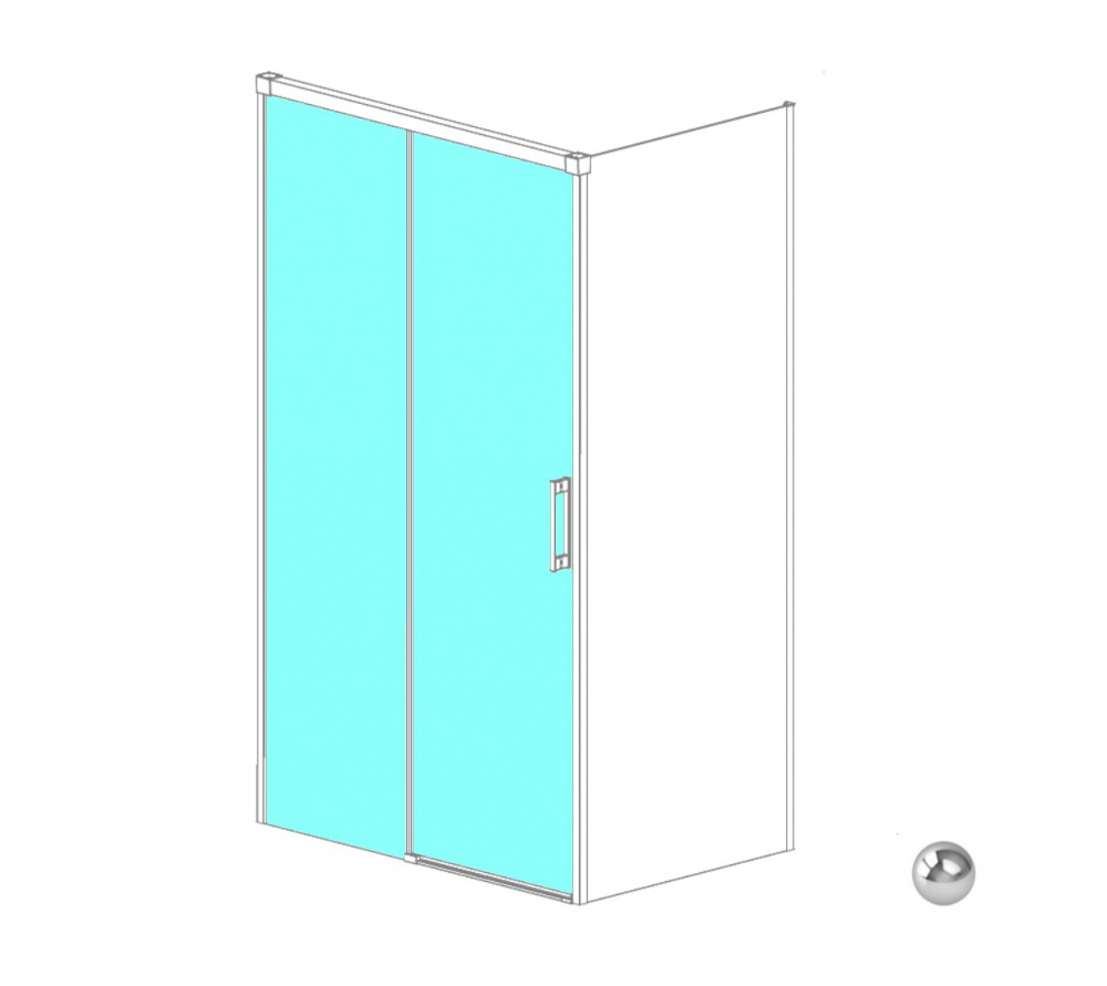RADAWAY Idea KDJ door 120 L Дверь раздвижная, 1180-1195xH2005 мм, хром/прозрачное арт. 32617